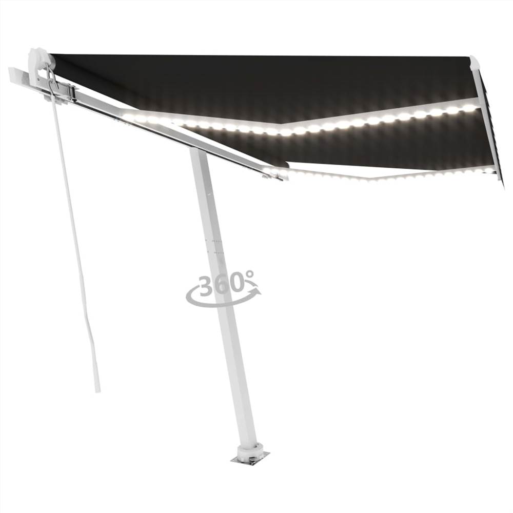 

Manual Retractable Awning with LED 350x250 cm Anthracite