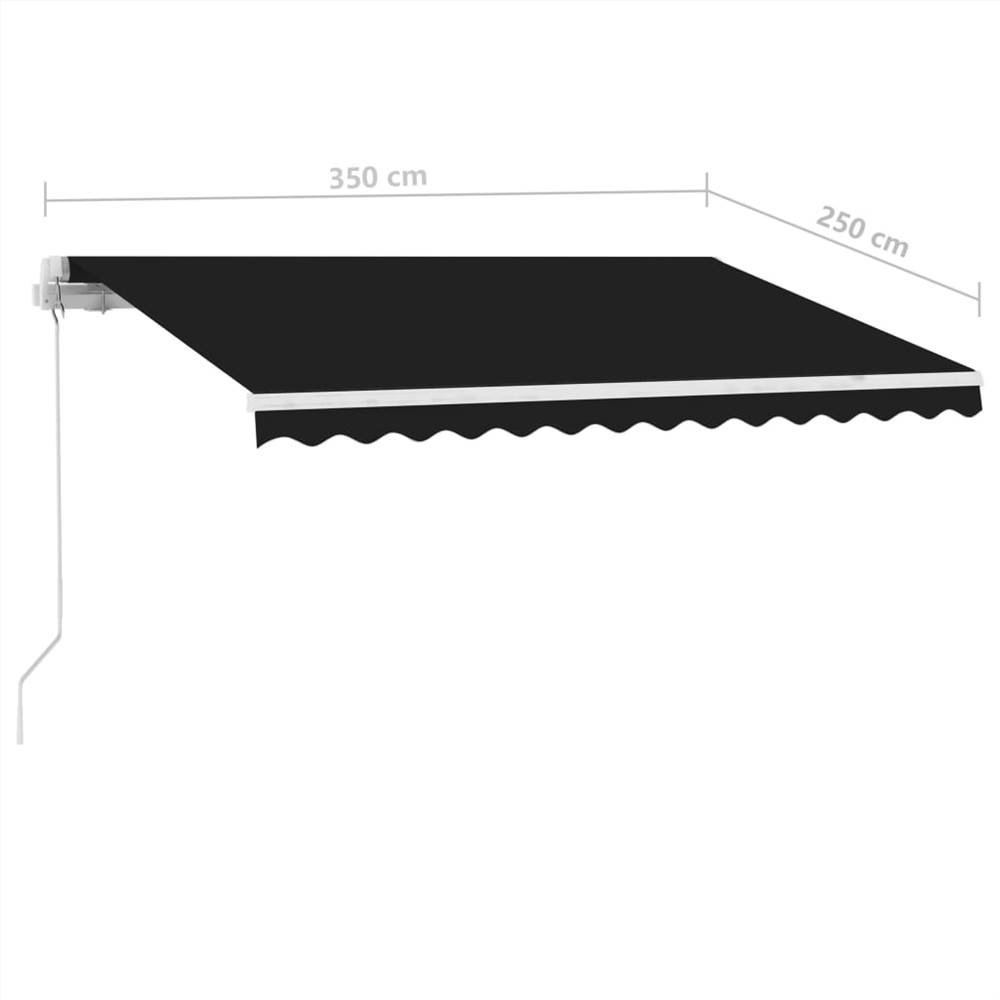 Manual Retractable Awning with LED 350x250 cm Anthracite