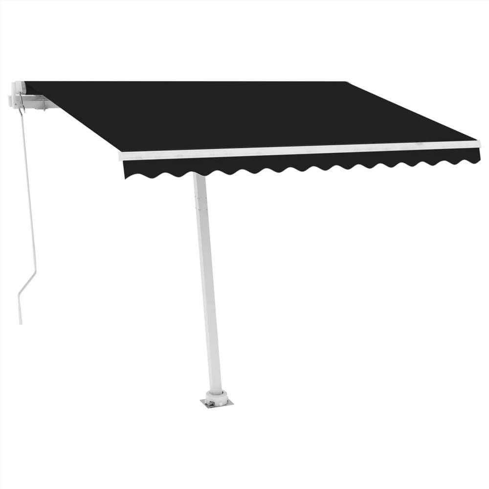 Manual Retractable Awning with LED 350x250 cm Anthracite