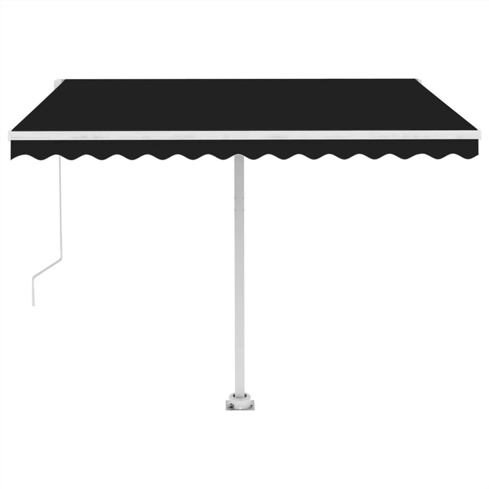 Manual Retractable Awning with LED 350x250 cm Anthracite