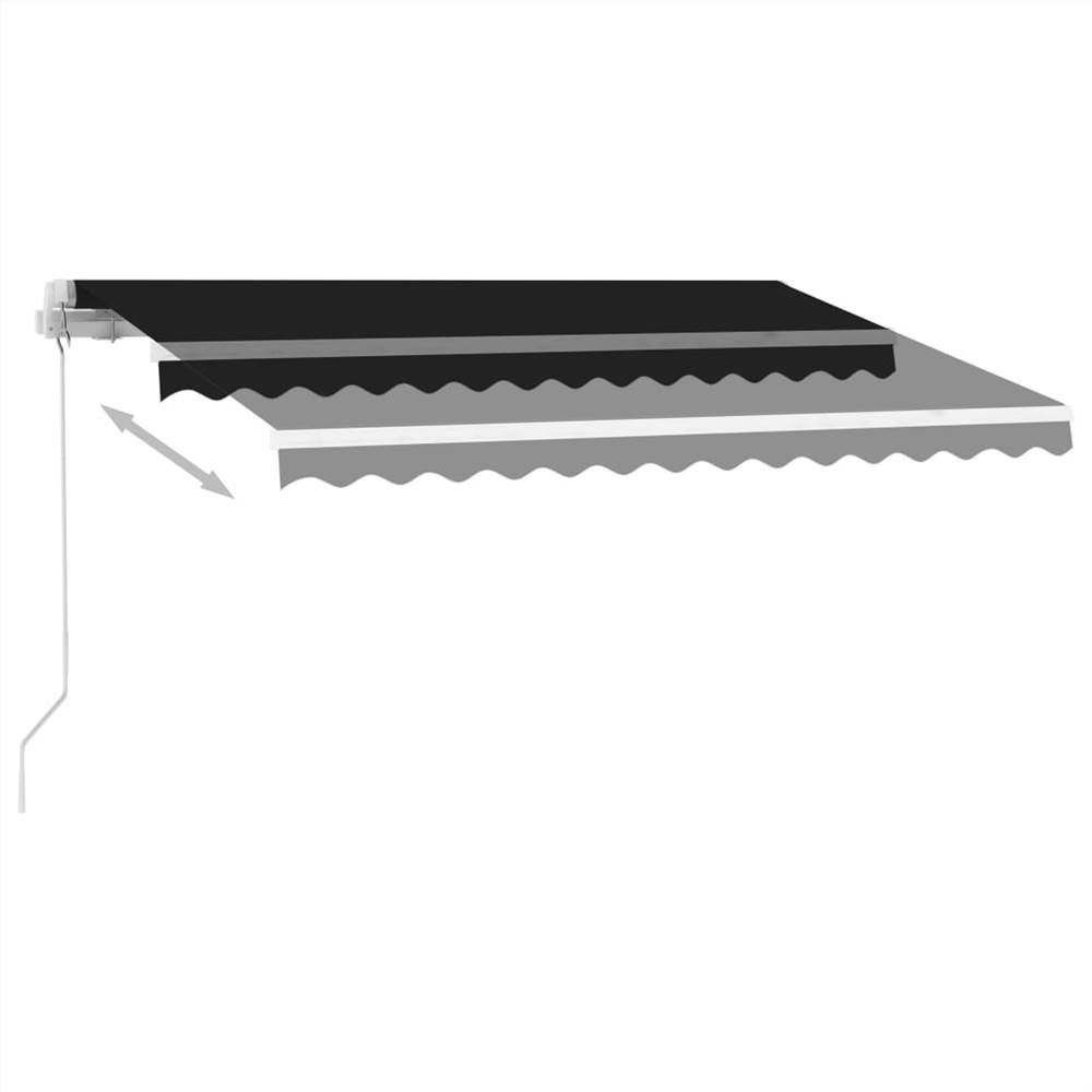 Manual Retractable Awning with LED 350x250 cm Anthracite