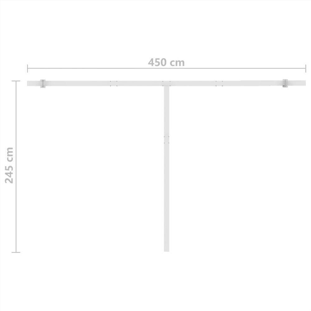 Manual Retractable Awning with LED 450x300 cm Yellow and White