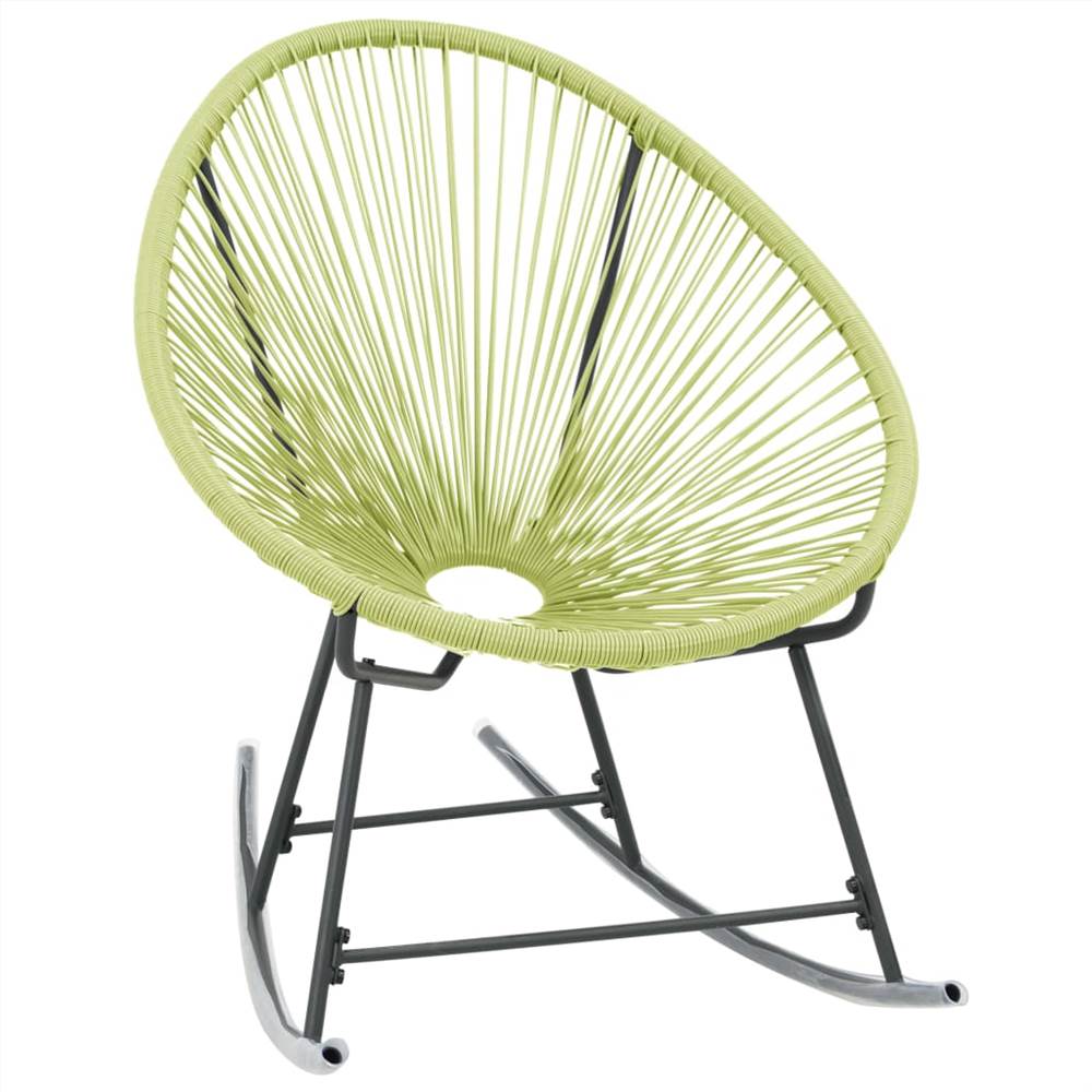 Outdoor Rocking Moon Chair Poly Rattan Green