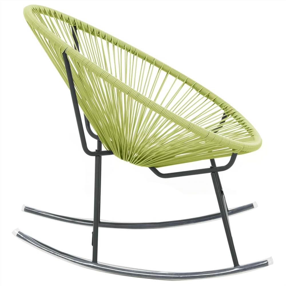 Outdoor Rocking Moon Chair Poly Rattan Green