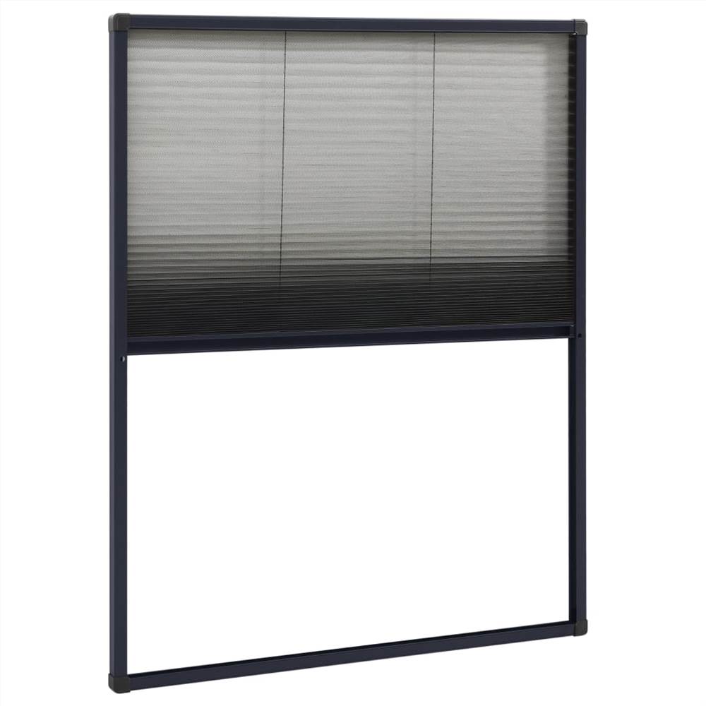 Plisse Insect Screen for Windows Aluminium Anthracite 60x80cm