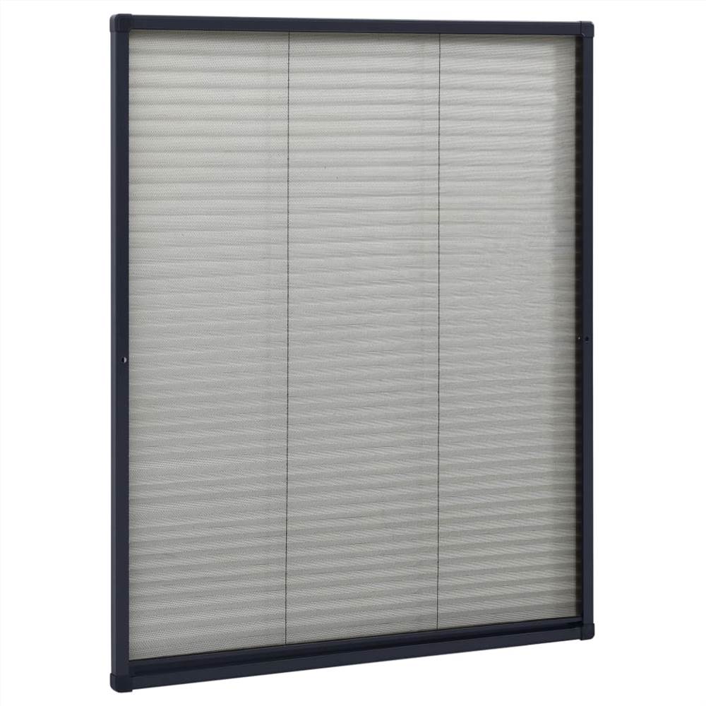 Plisse Insect Screen for Windows Aluminium Anthracite 60x80cm