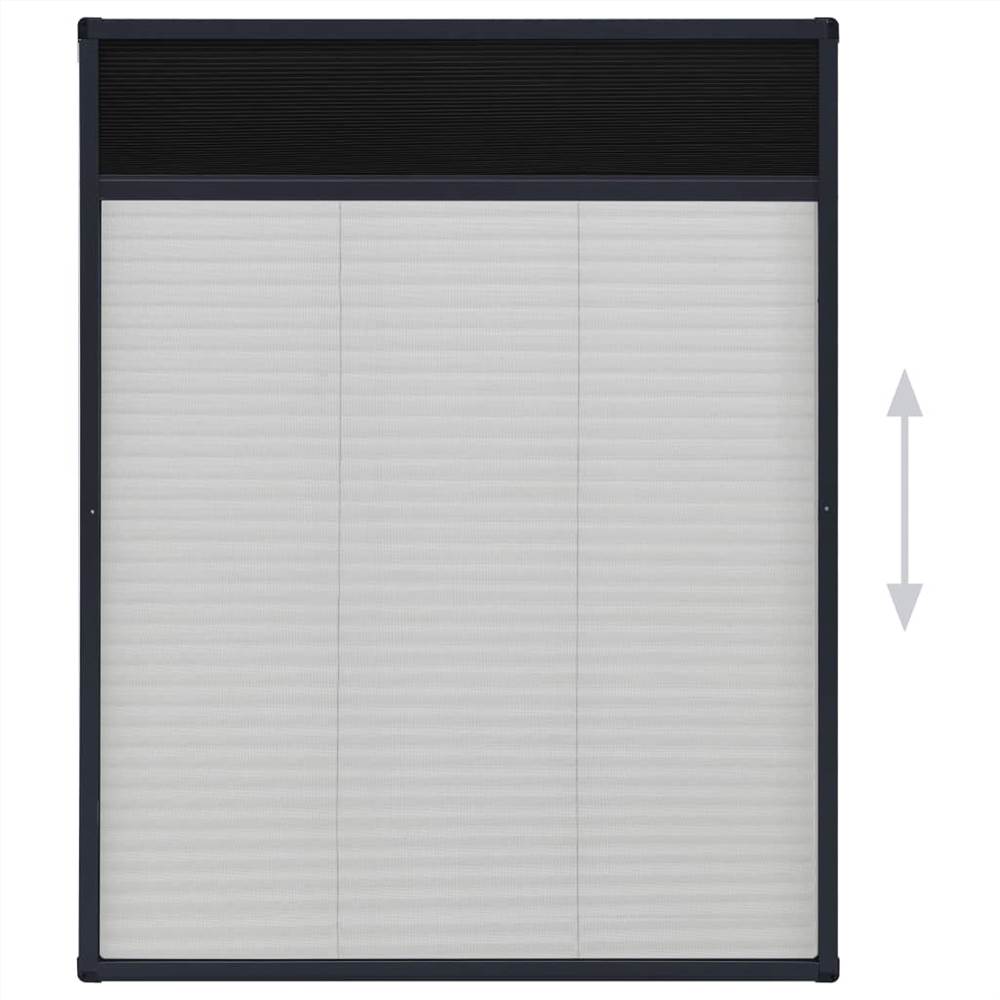 Plisse Insect Screen for Windows Aluminium Anthracite 60x80cm