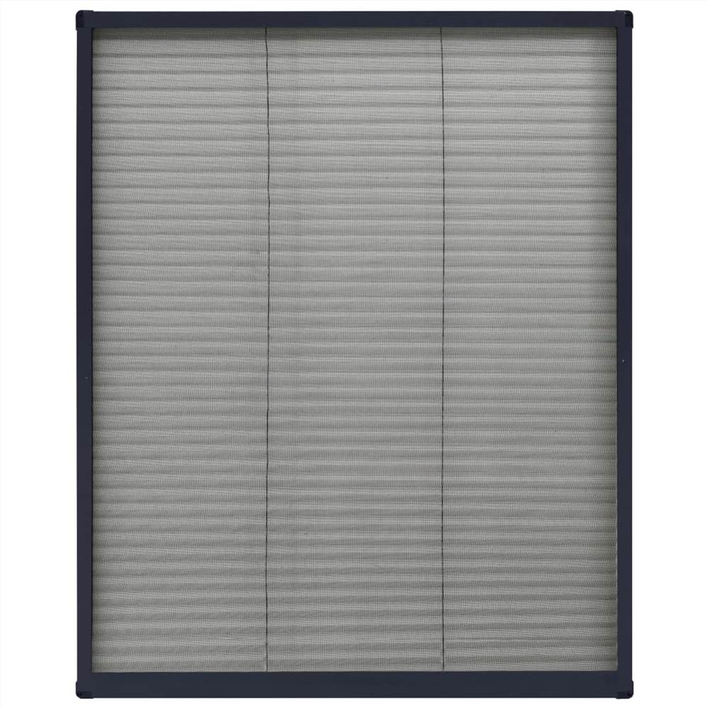 Plisse Insect Screen for Windows Aluminium Anthracite 60x80cm