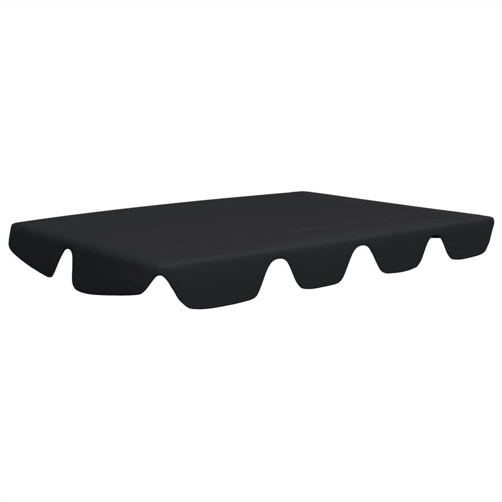 Replacement Canopy for Garden Swing Black 188/168x110/145 cm