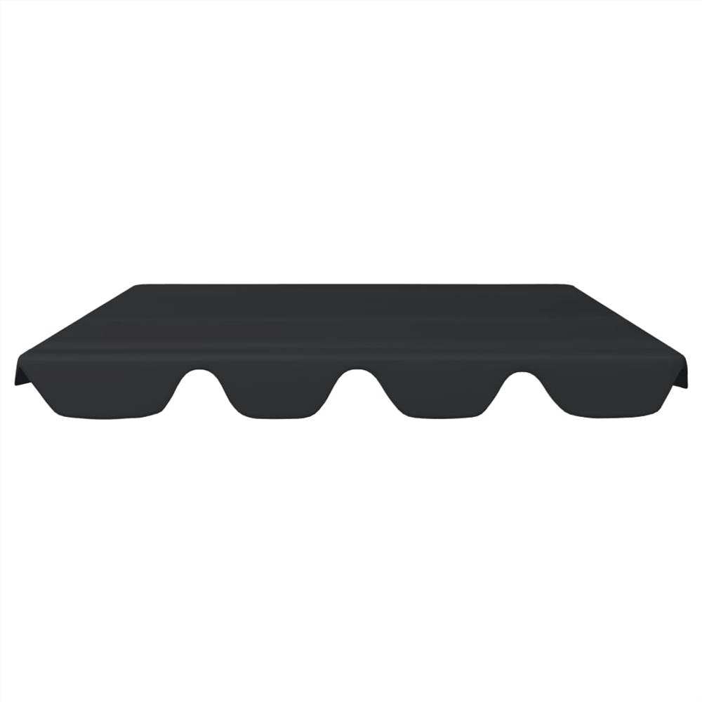 Replacement Canopy for Garden Swing Black 188/168x110/145 cm