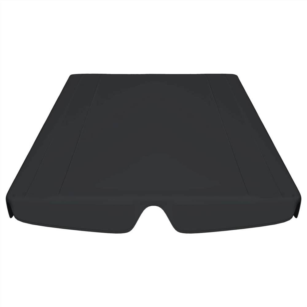Replacement Canopy for Garden Swing Black 188/168x110/145 cm