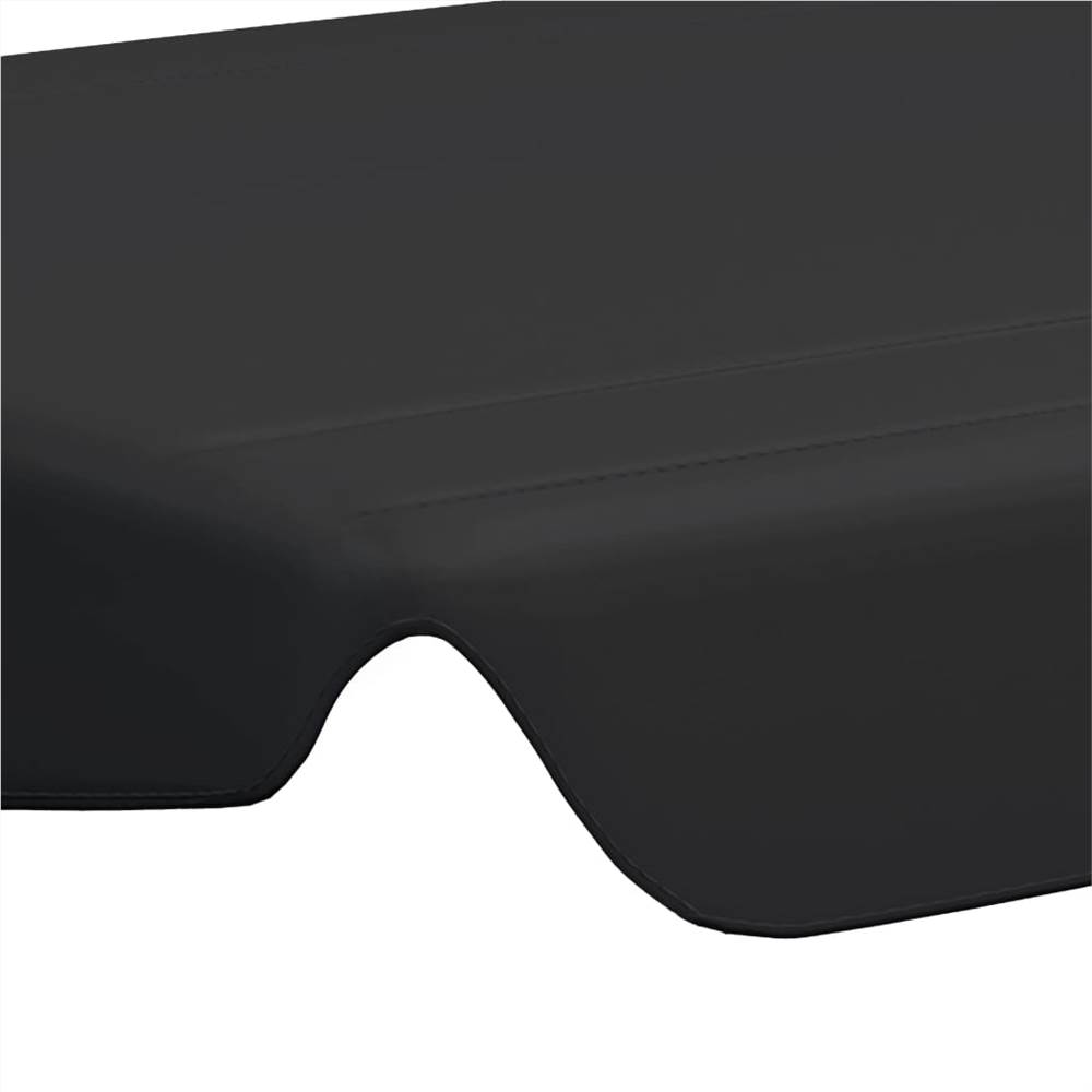 Replacement Canopy for Garden Swing Black 188/168x110/145 cm