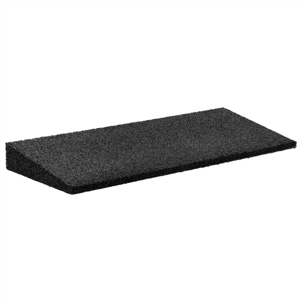 Rubber Kerb Ramp 2 pcs Black 50x20x1-4.3 cm