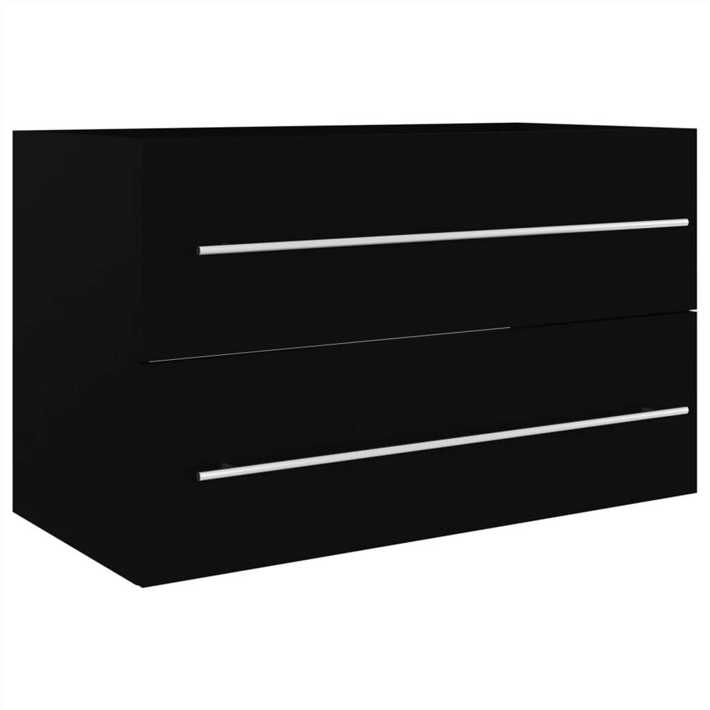 Sink Cabinet Black 80x38.5x48 cm Chipboard