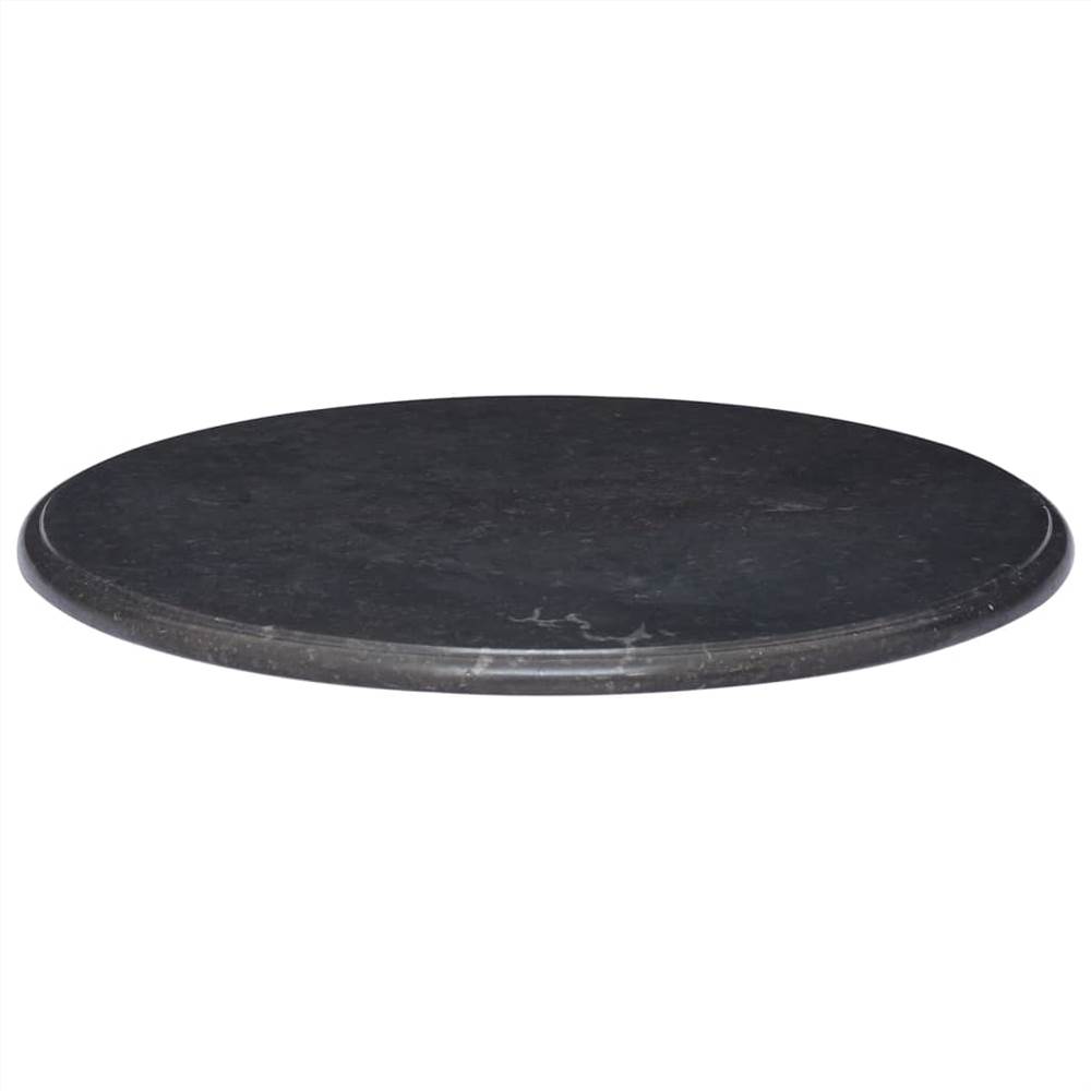 Table Top Black Ø70x2.5 cm Marble