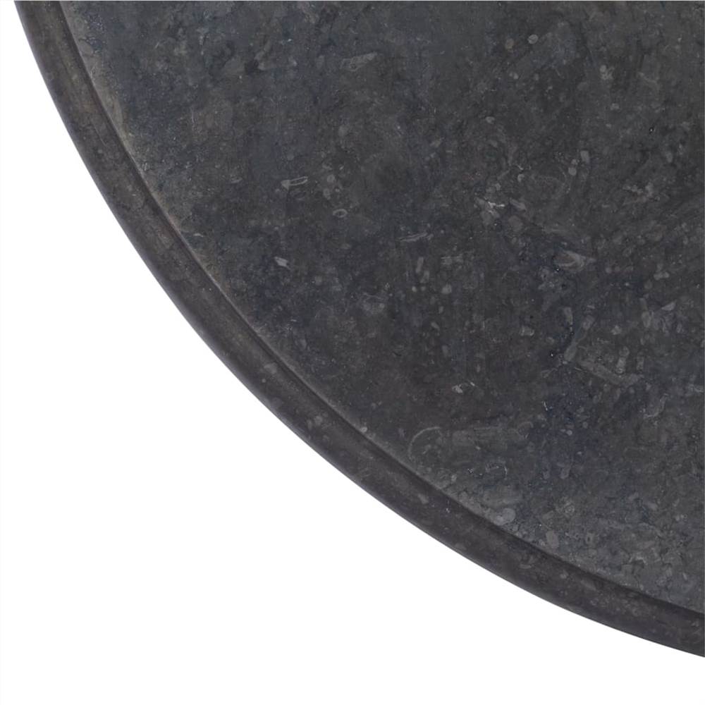 Table Top Black Ø70x2.5 cm Marble