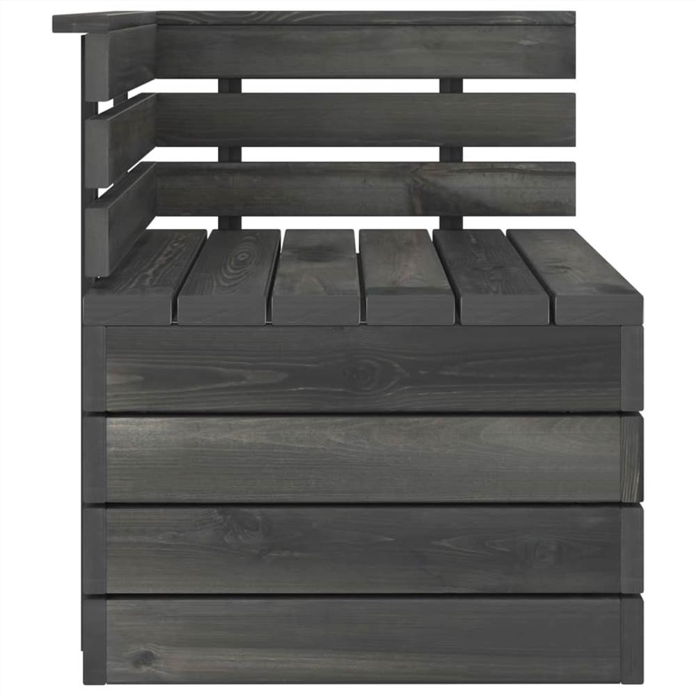 4 Piece Garden Pallet Lounge Set Solid Pinewood Dark Grey