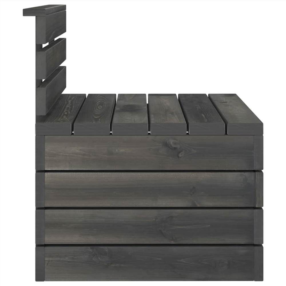 4 Piece Garden Pallet Lounge Set Solid Pinewood Dark Grey