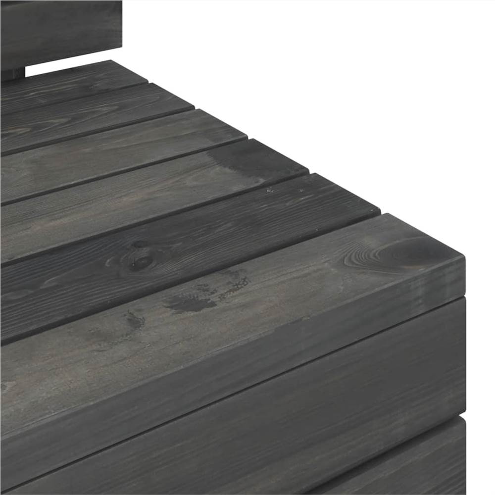 4 Piece Garden Pallet Lounge Set Solid Pinewood Dark Grey