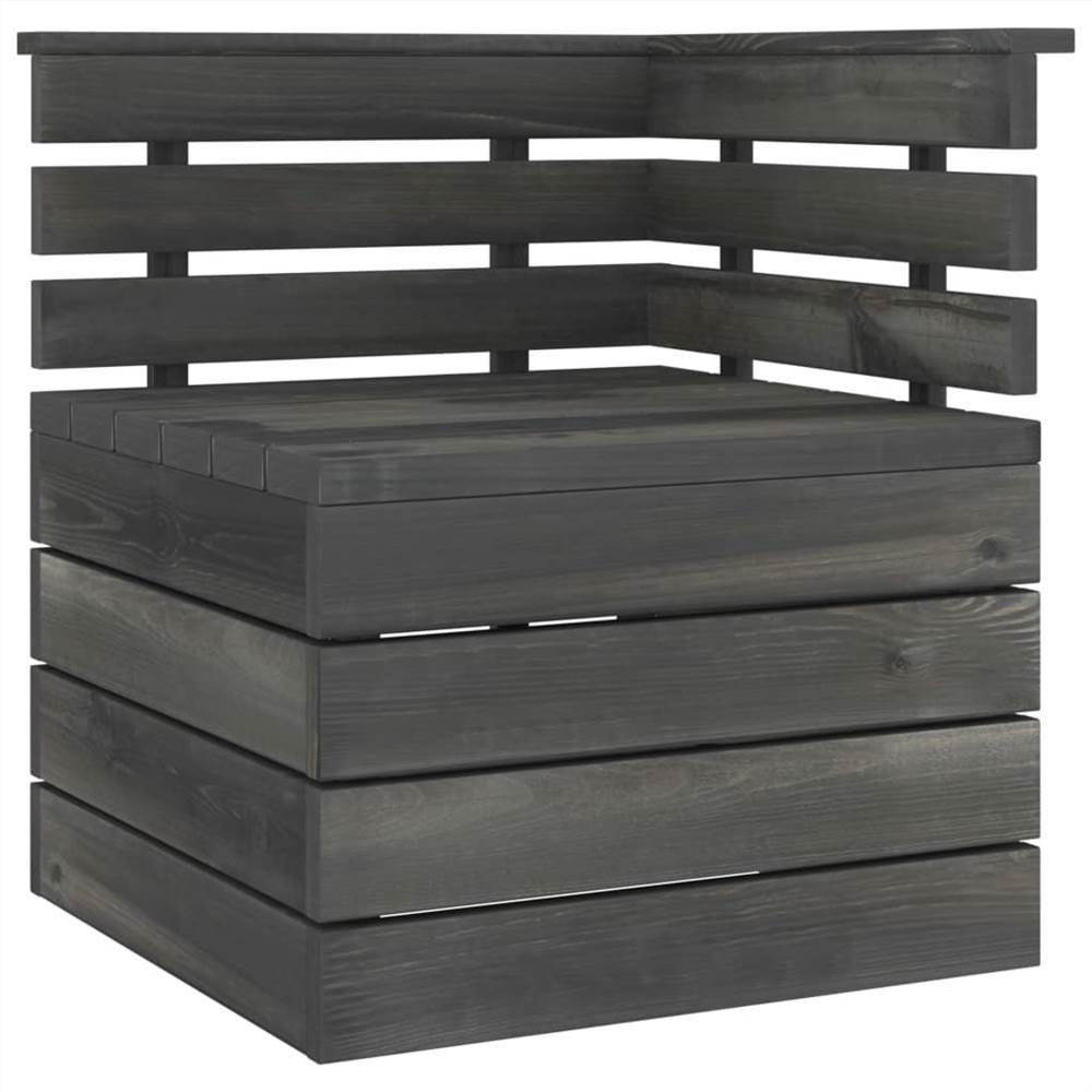 4 Piece Garden Pallet Lounge Set Solid Pinewood Dark Grey