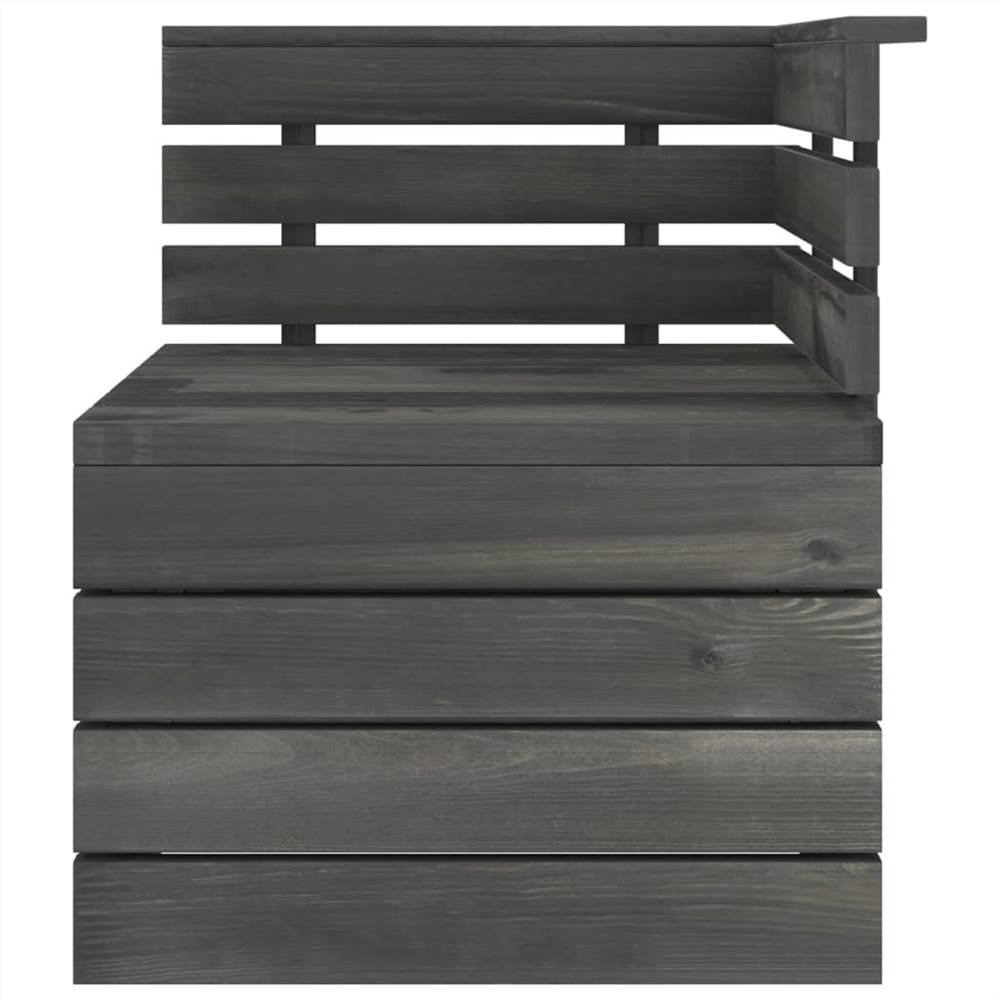 4 Piece Garden Pallet Lounge Set Solid Pinewood Dark Grey