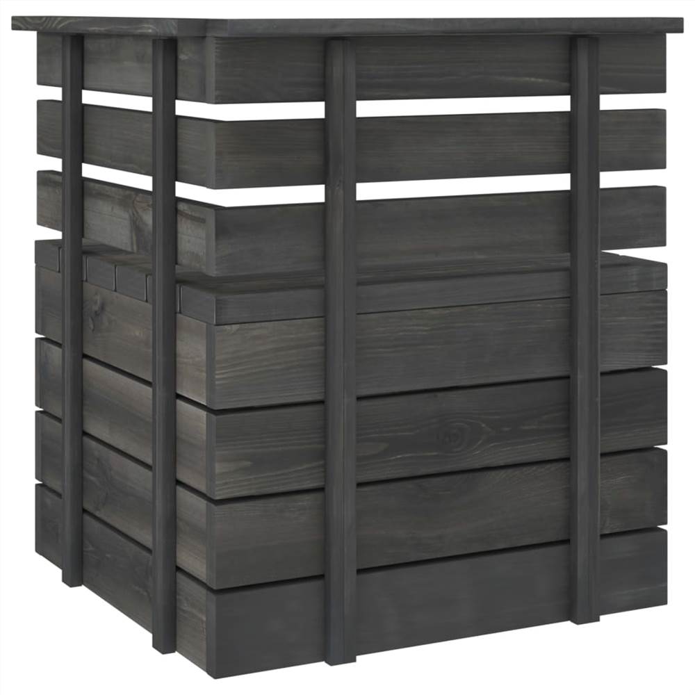 4 Piece Garden Pallet Lounge Set Solid Pinewood Dark Grey