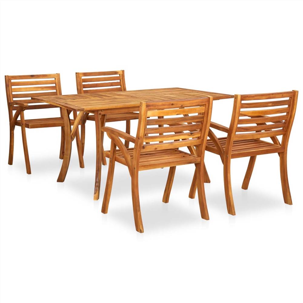 5 Piece Garden Dining Set Solid Acacia Wood 
5 Piece Garden Dining Set Solid Acacia Wood
