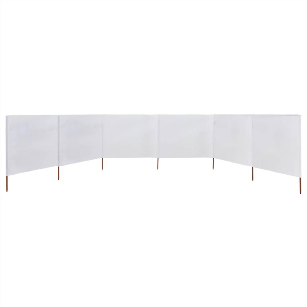 6-panel Wind Screen Fabric 800x160 cm Sand White