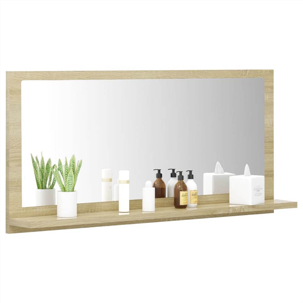 Bathroom Mirror Sonoma Oak 80x10.5x37 cm Chipboard