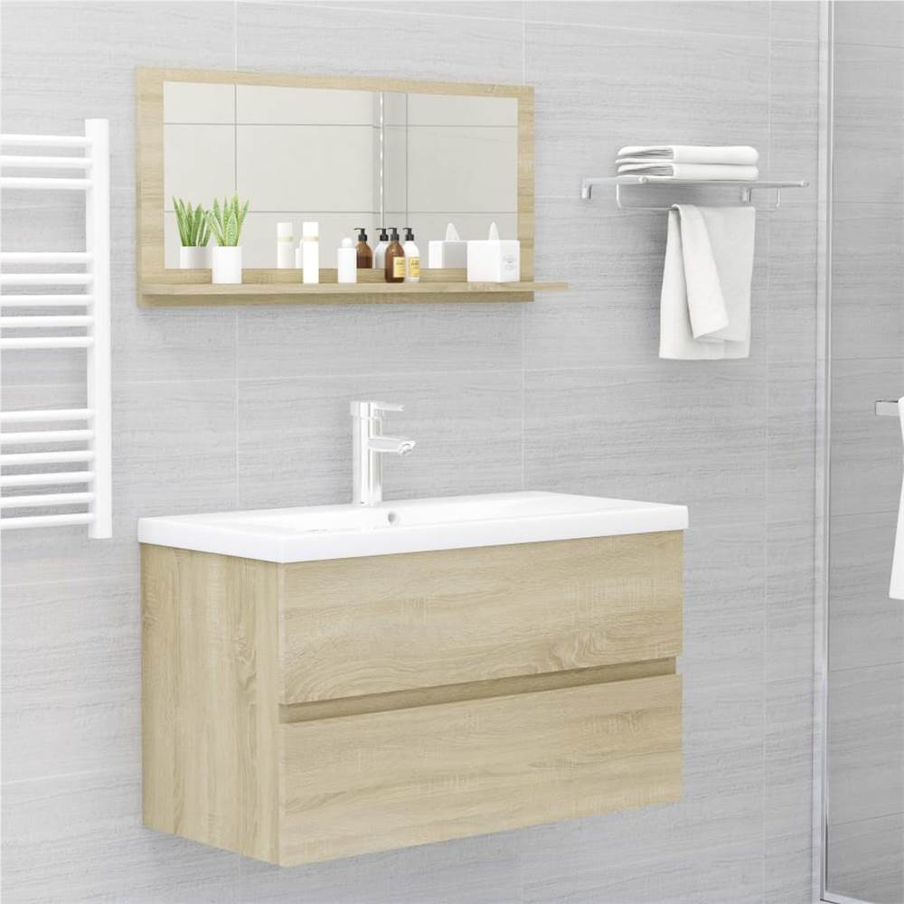 Bathroom Mirror Sonoma Oak 80x10.5x37 cm Chipboard