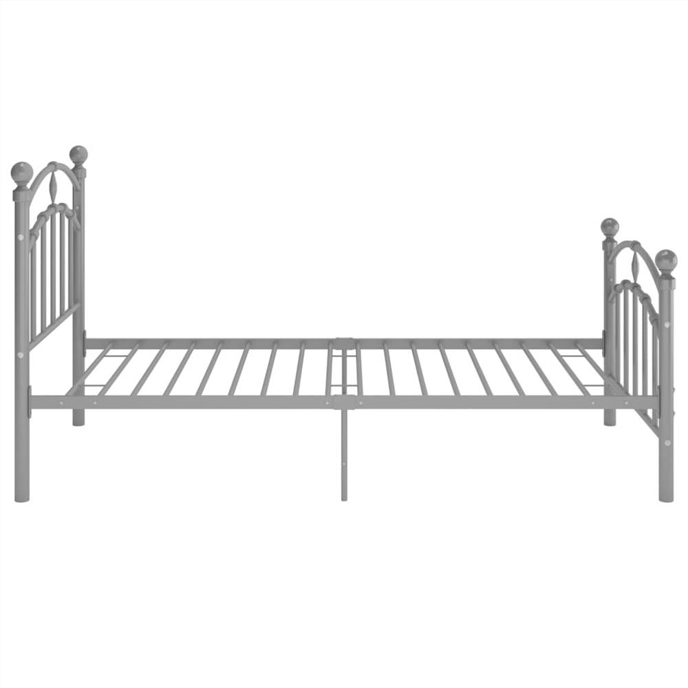 Bed Frame Grey Metal 100x200 cm