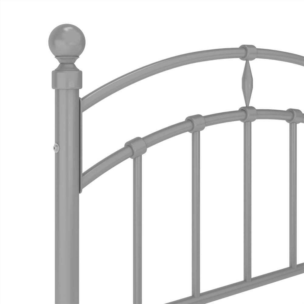 Bed Frame Grey Metal 100x200 cm