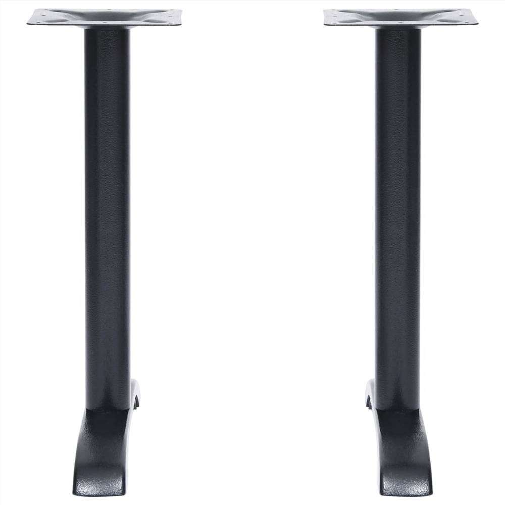 Bistro Table Legs 2 pcs Black 61x8x72 cm Cast Iron
