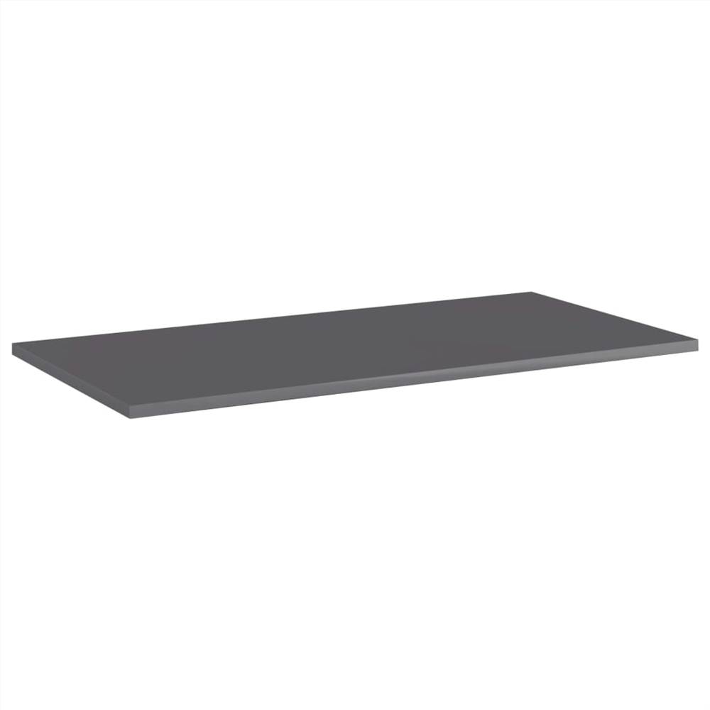 Bookshelf Boards 4 pcs High Gloss Grey 80x40x1.5 cm Chipboard