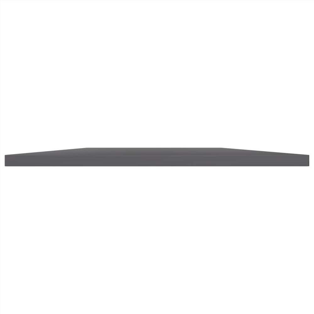 Bookshelf Boards 4 pcs High Gloss Grey 80x40x1.5 cm Chipboard