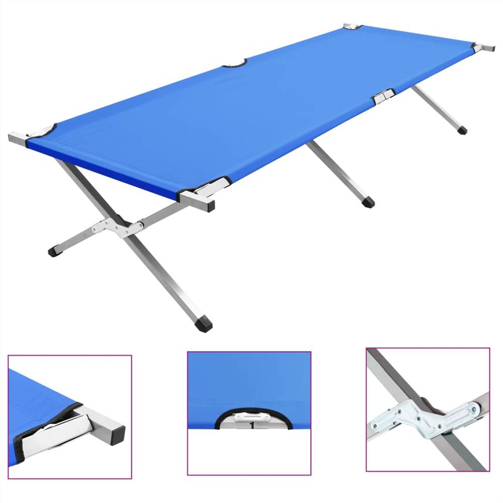 Camping Bed 210x80x48 cm XXL Blue