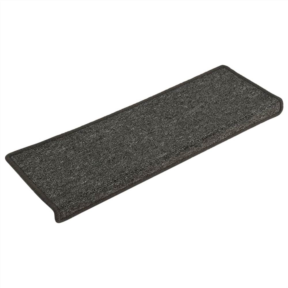 Carpet Stair Treads 15 pcs 65x25 cm Grey and Black