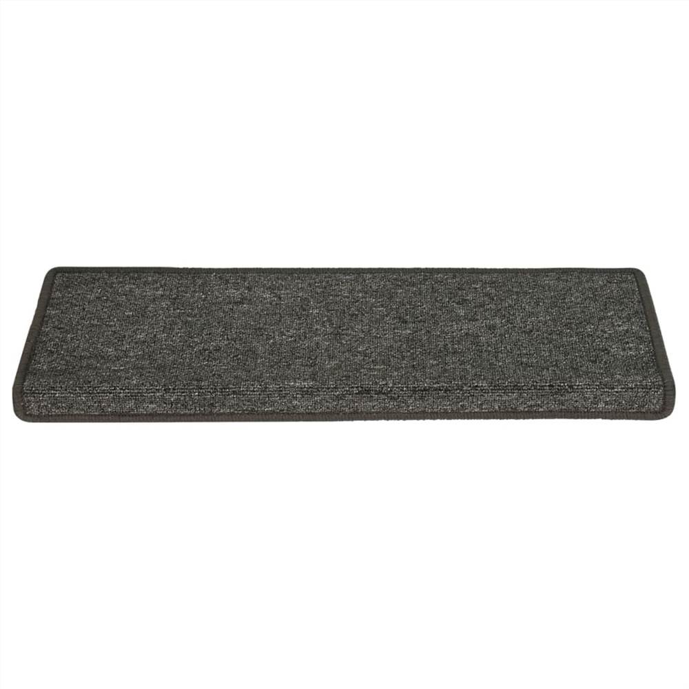 Carpet Stair Treads 15 pcs 65x25 cm Grey and Black