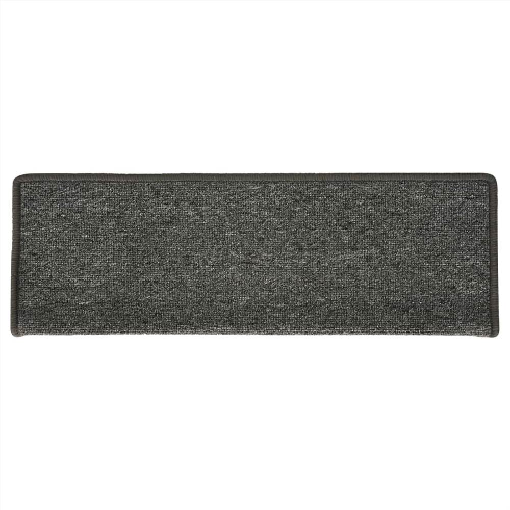 Carpet Stair Treads 15 pcs 65x25 cm Grey and Black