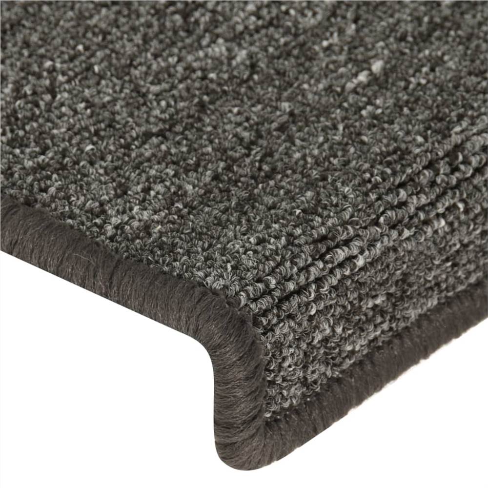 Carpet Stair Treads 15 pcs 65x25 cm Grey and Black