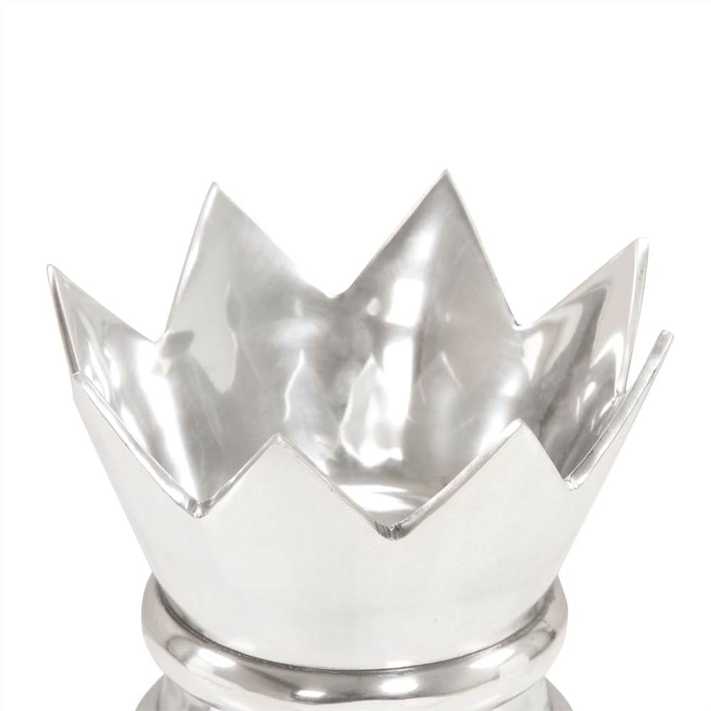 Chess Queen Sculpture Solid Aluminium 58 cm Silver