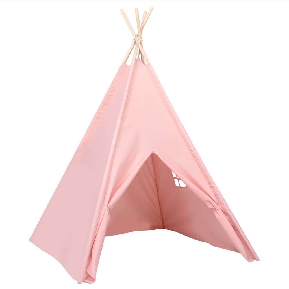 Children Teepee Tent with Bag Peach Skin Pink 120x120x150 cm