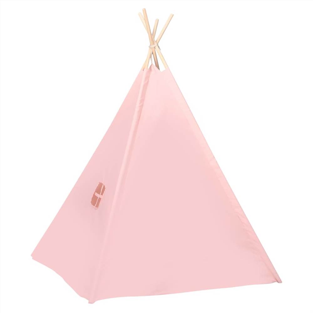 Children Teepee Tent with Bag Peach Skin Pink 120x120x150 cm