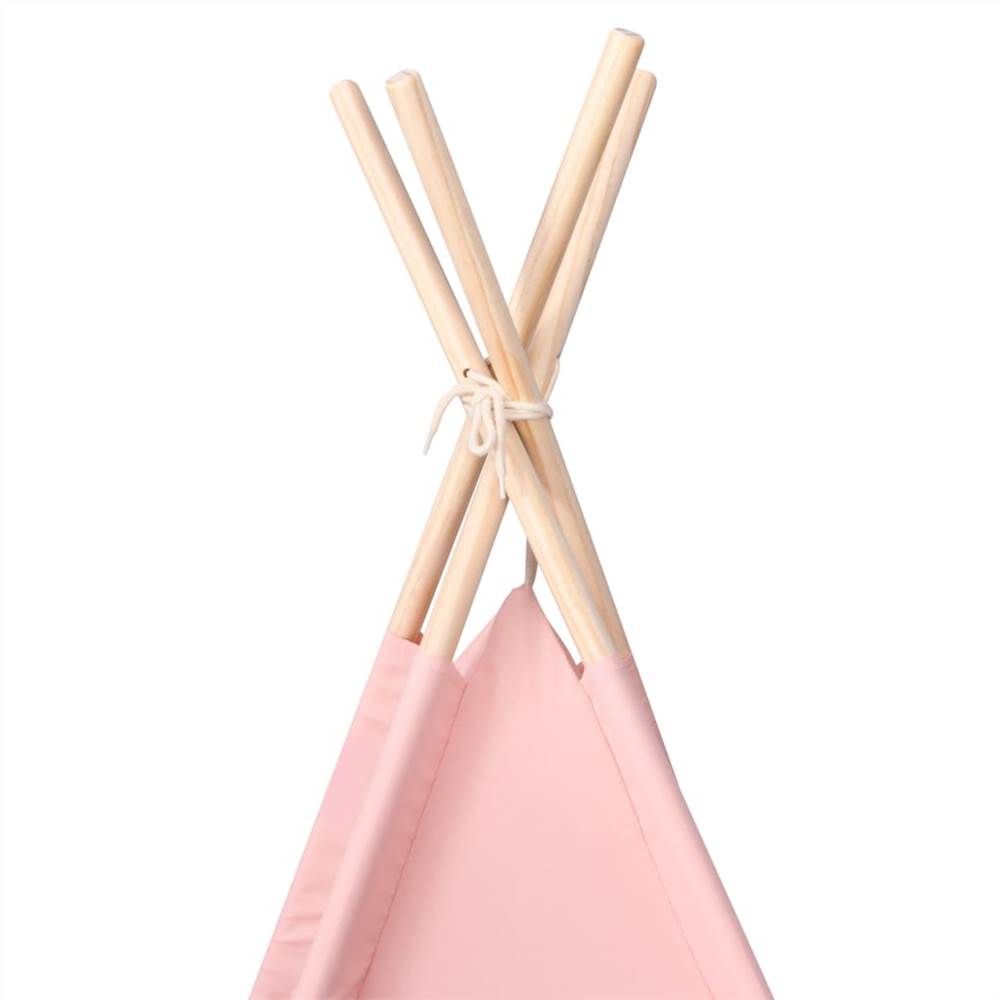 Children Teepee Tent with Bag Peach Skin Pink 120x120x150 cm