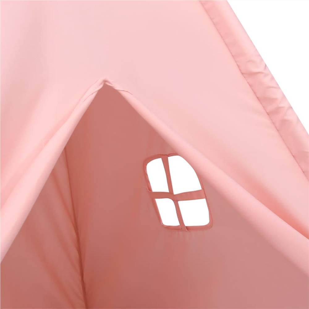 Children Teepee Tent with Bag Peach Skin Pink 120x120x150 cm