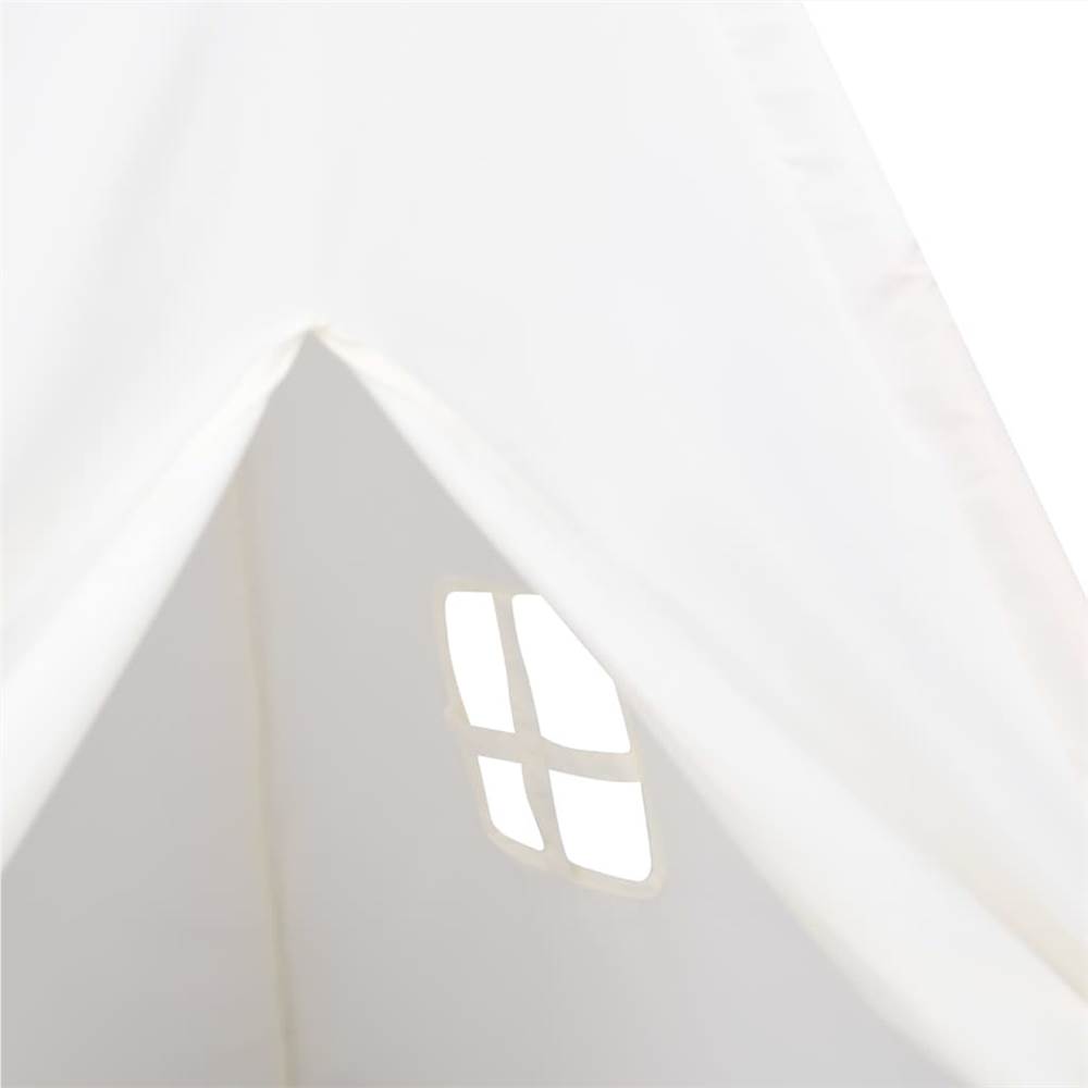 Children Teepee Tent with Bag Peach Skin White 120x120x150 cm