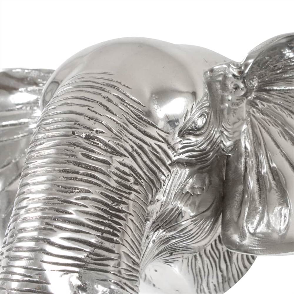 Elephant Head Sculpture Solid Aluminium 38x19x36 cm Silver