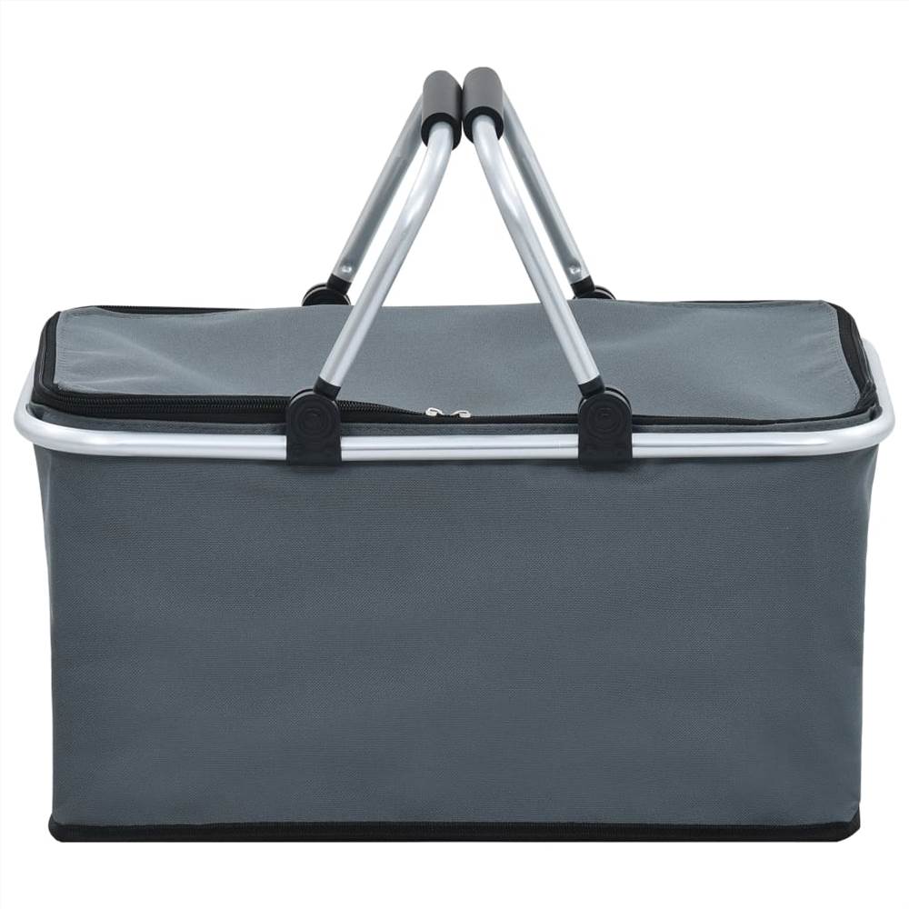Foldable Cool Bag Grey 46x27x23 cm Aluminium