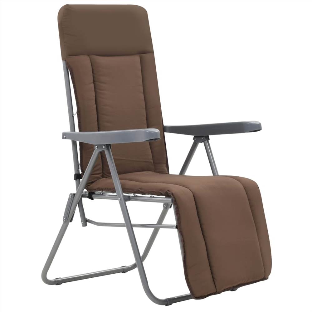 Folding Garden Chairs with Cushions 2 pcs Brown