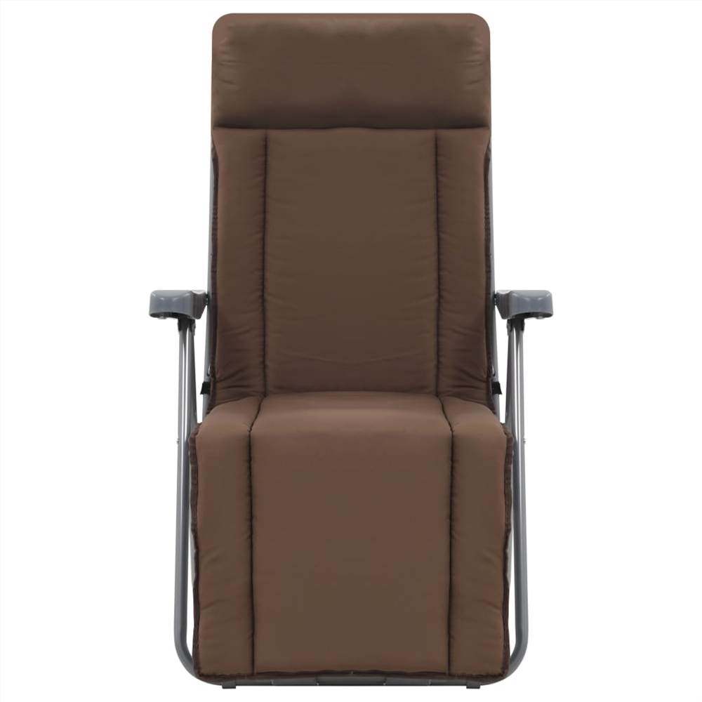 Folding Garden Chairs with Cushions 2 pcs Brown